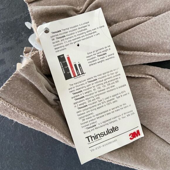 Vintage 80s Deadstock NWT Tan Nubuck (Suede) Thinsulate Women's Driving Gloves - - Picture 3 of 9